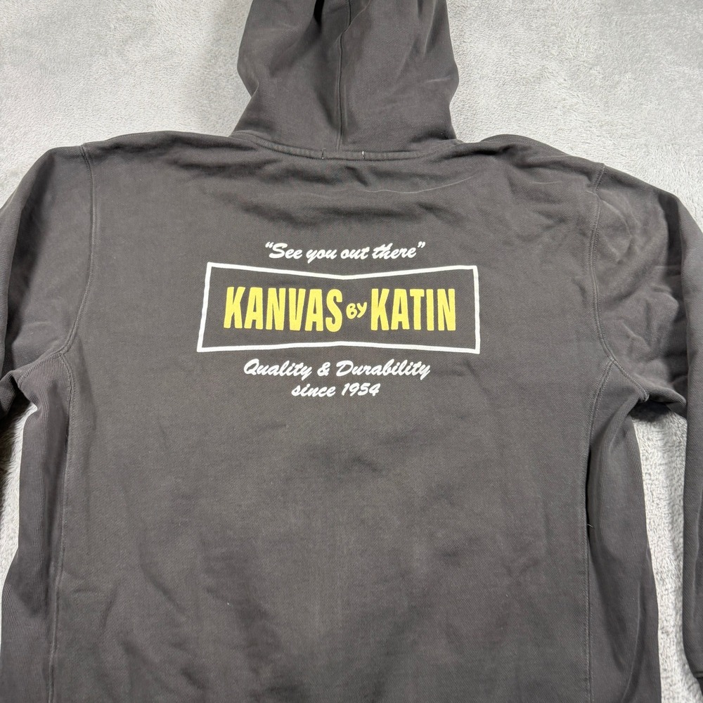 Kanvas by Katin Hoodie Mens Large Charcoal Gray Back Graphic Full Zip Beach - Picture 2 of 9